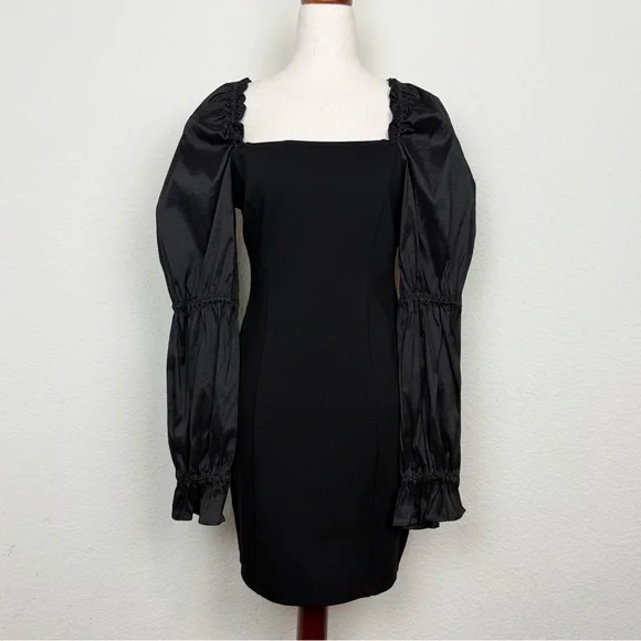 MAJORELLE Dove Long Sleeve Mini Dress in Black - Picture 4 of 15